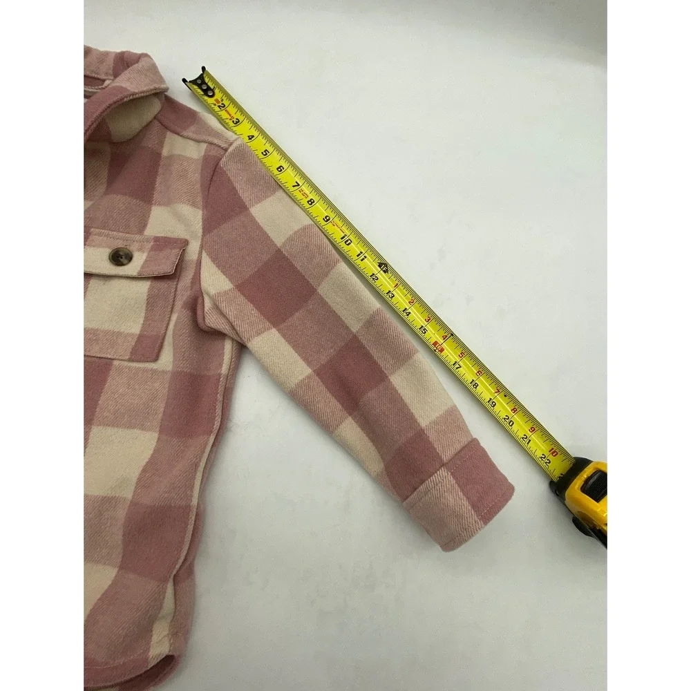 Old Navy Kids Pink Buffalo Plaid Shacket Button Front Shirt Jacket Size‎ M 8
